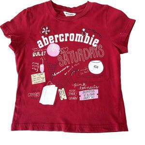 Vintage Abercrombie Kids Girls Women's Red Tyler T-Shirt Cotton Crewneck Y2K